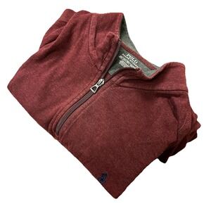 Polo Ralph Lauren‎ 1/4 zip Sweater mens XXL Cotton blend pullover Maroon Preppy